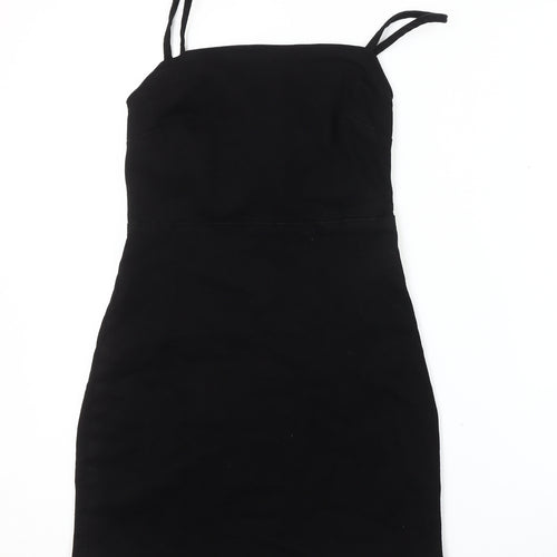 Zara Women's Black XS Strappy Cotton Dress