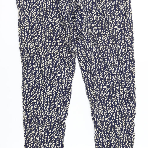 Pure Collection Women's Blue Geometric Trousers Size 10