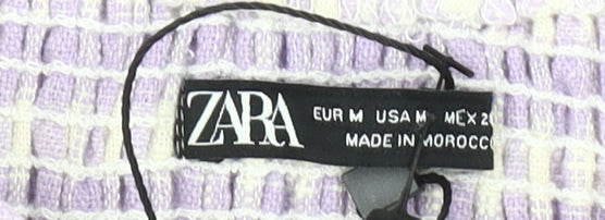 ZARA Women's Purple Check Cropped Top Size 12