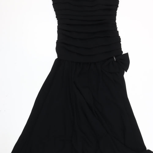 Parigi Women's Black Strapless Ruched Dress - Size 8