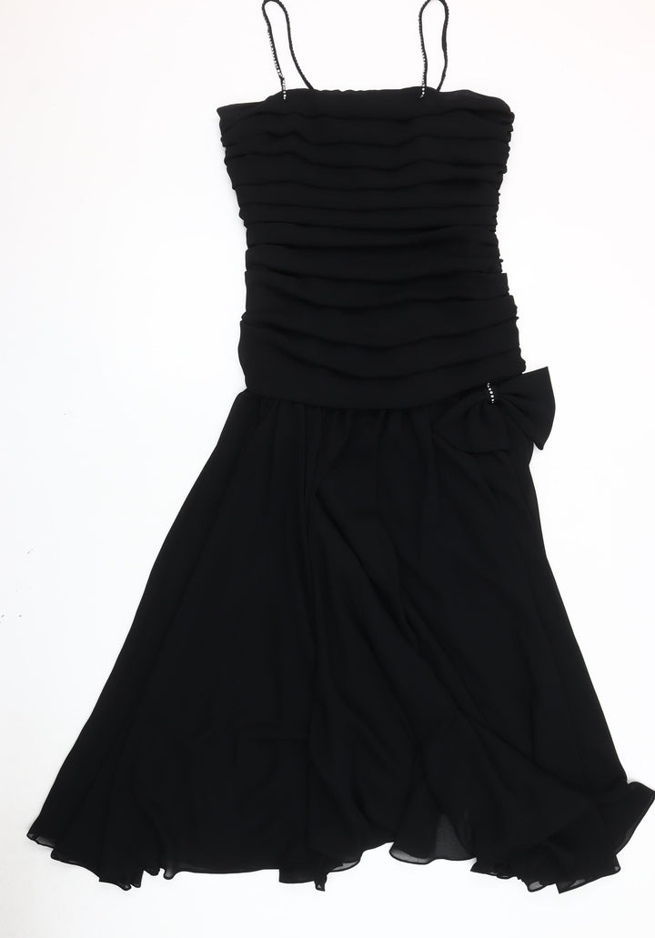 Parigi Women's Black Strapless Ruched Dress - Size 8
