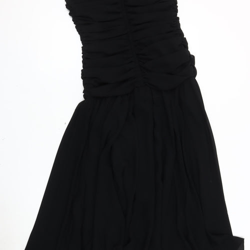 Parigi Women's Black Strapless Ruched Dress - Size 8