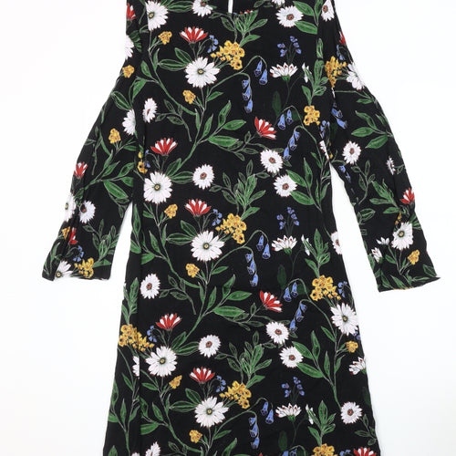 Finery Women's Black Floral Shift Dress Size 10