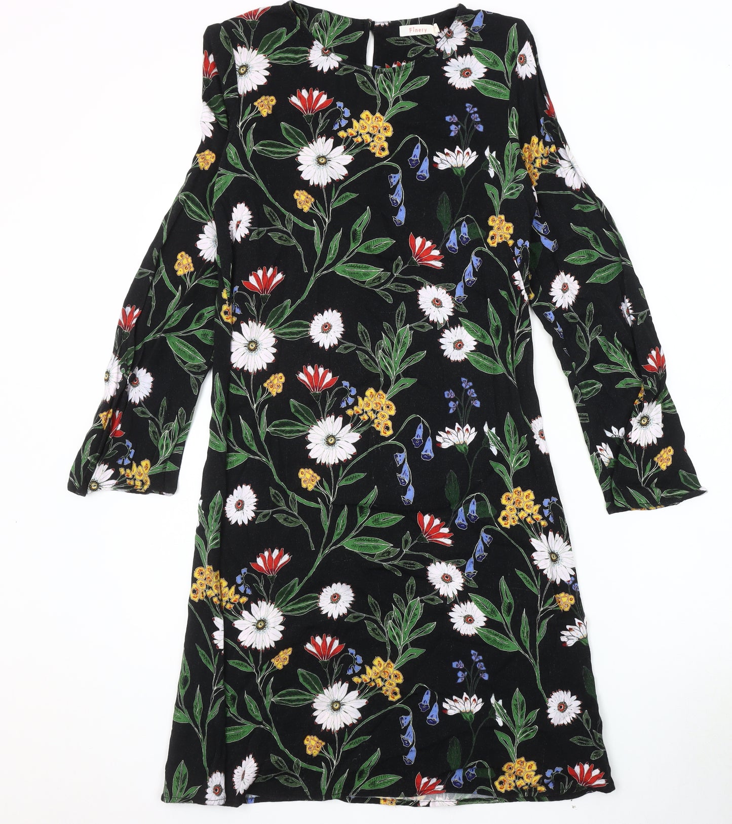 Finery Women's Black Floral Shift Dress Size 10