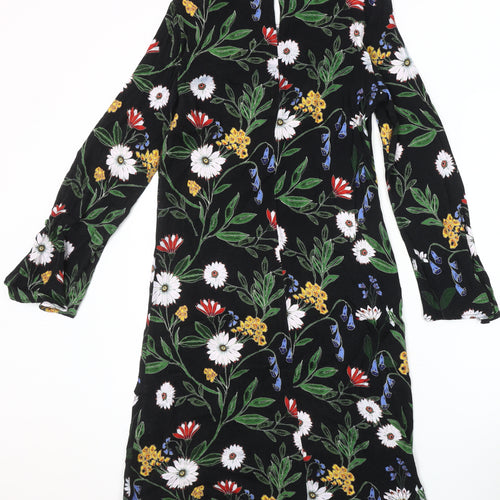 Finery Women's Black Floral Shift Dress Size 10