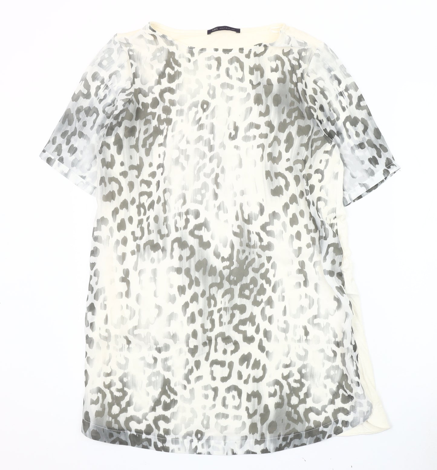 Marks and Spencer Women's Grey Animal Print Dress, Size 12