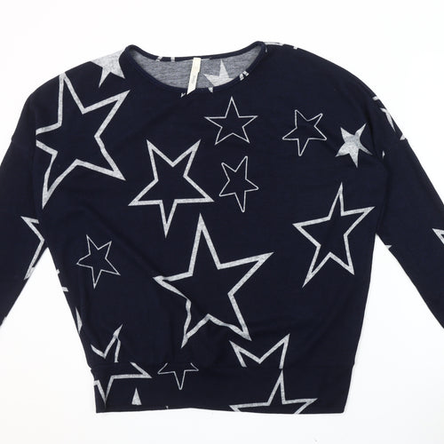 Stella Women's Navy Star Pullover Jumper Size 12