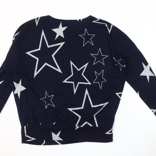 Stella Women's Navy Star Pullover Jumper Size 12