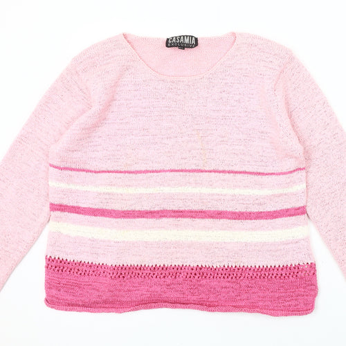 Casamia Women's Pink Striped Pullover Jumper M