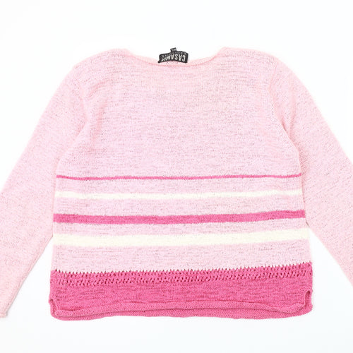 Casamia Women's Pink Striped Pullover Jumper M