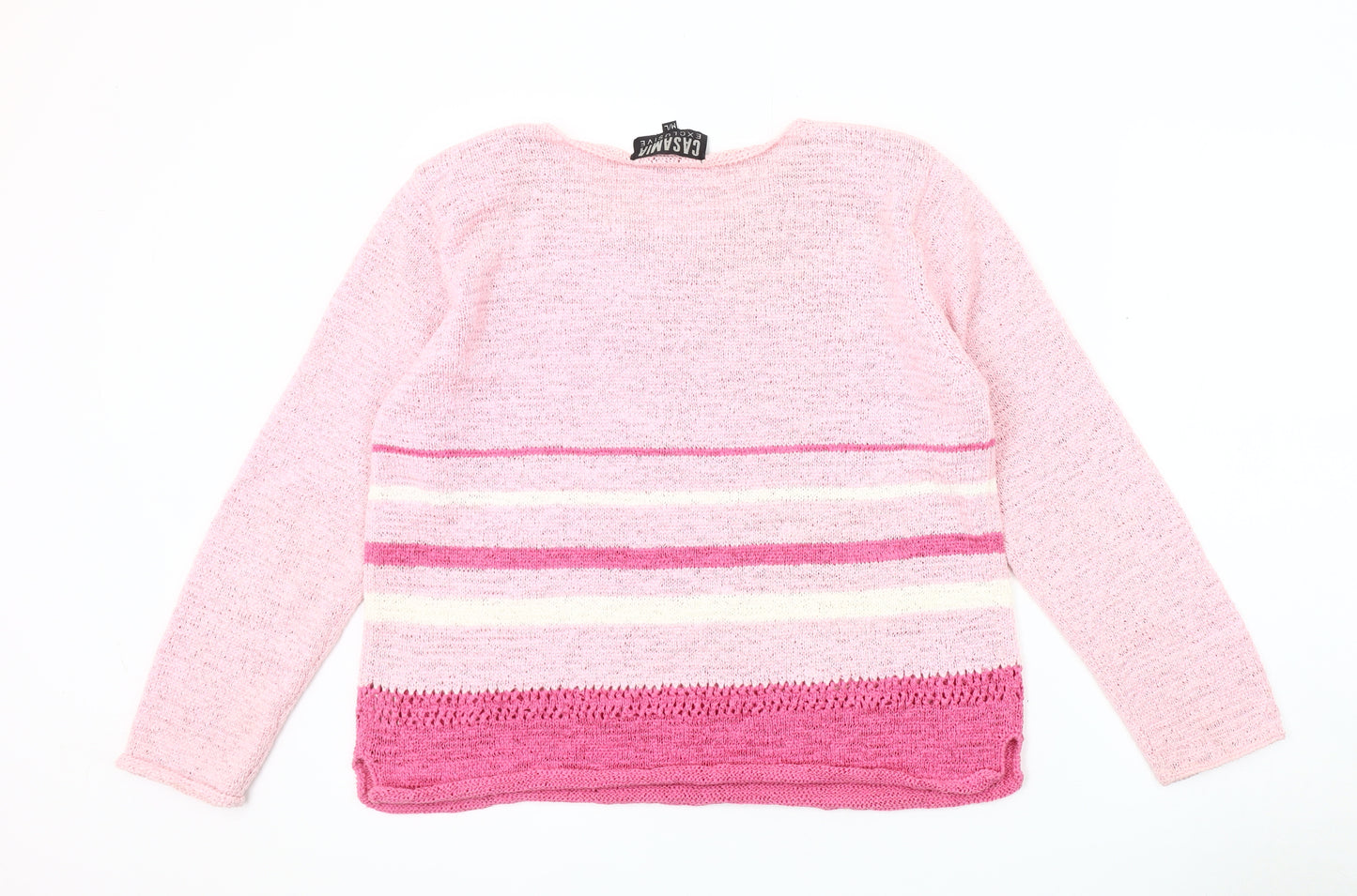 Casamia Women's Pink Striped Pullover Jumper M