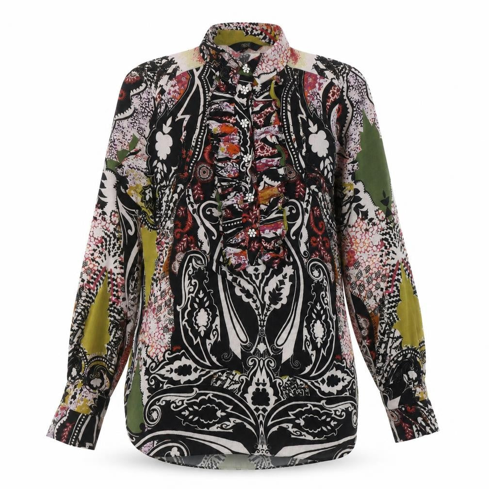 Front view of Next Women's Multicoloured Paisley Tunic Blouse, size 6