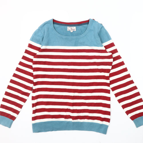 Ness Women's Multicoloured Striped Pullover Jumper, S