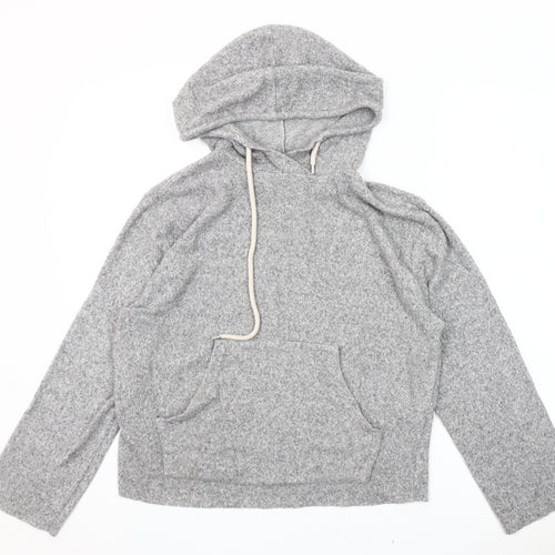 Zara Women's Grey Knit Pullover Hoodie Size 6