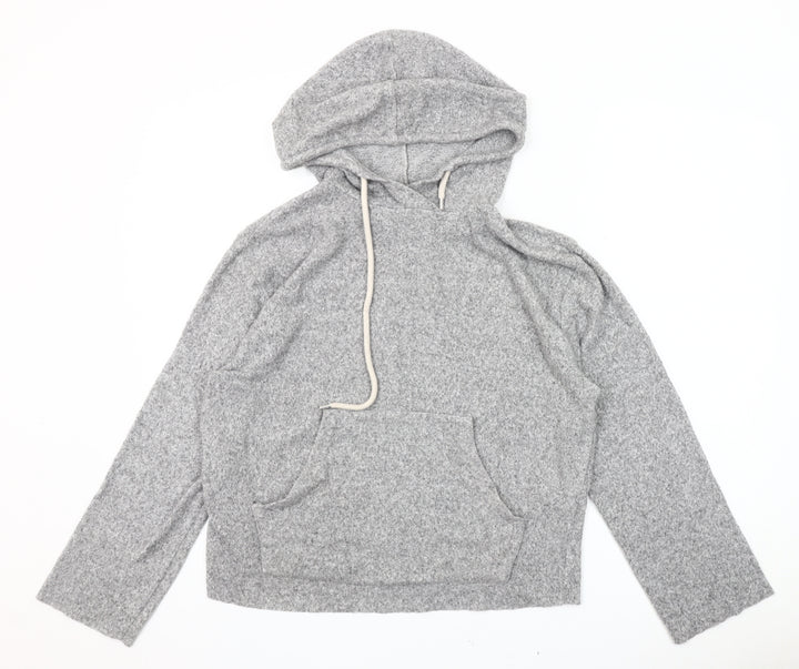 Zara Women's Grey Knit Pullover Hoodie Size 6