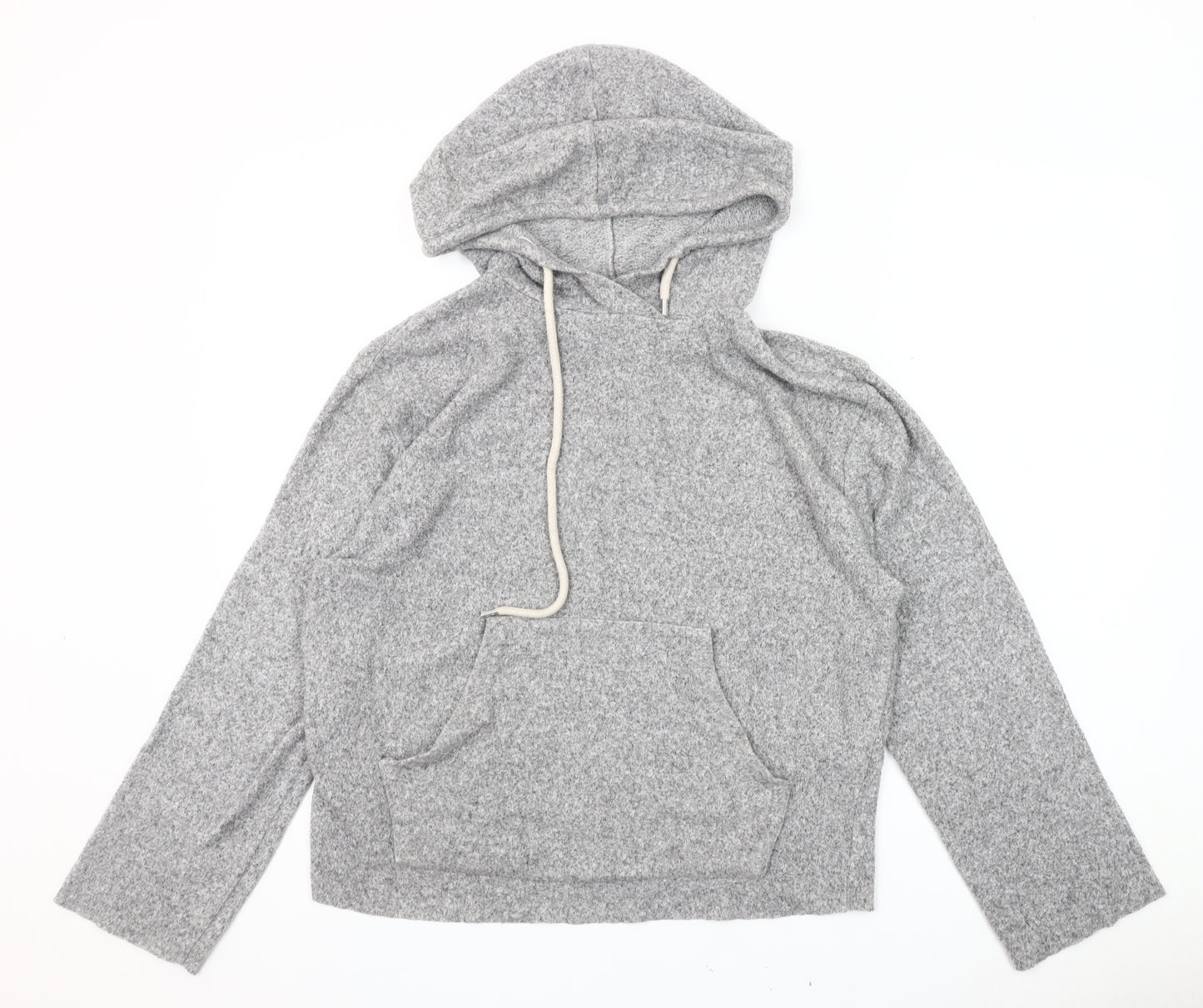 Zara Women's Grey Knit Pullover Hoodie Size 6