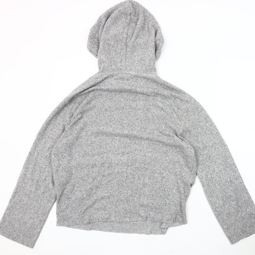 Zara Women's Grey Knit Pullover Hoodie Size 6