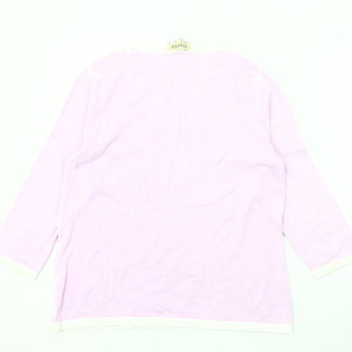 Viyella Women's Pink V-Neck Pullover Jumper L