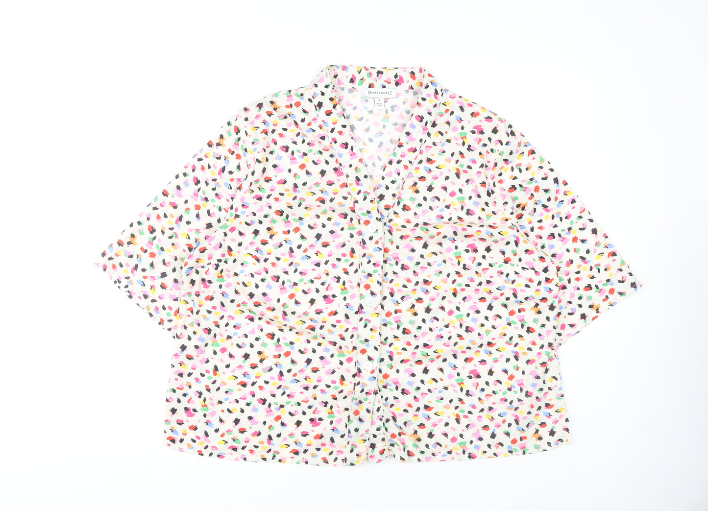 Warehouse Women's Multicoloured Abstract Blouse L