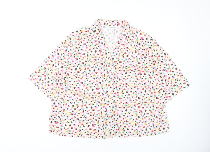 Warehouse Women's Multicoloured Abstract Blouse L