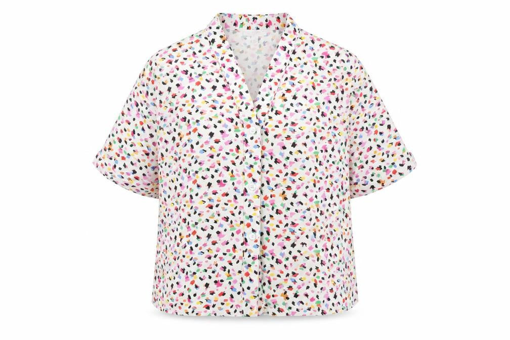 Warehouse Women's Multicoloured Abstract Blouse L