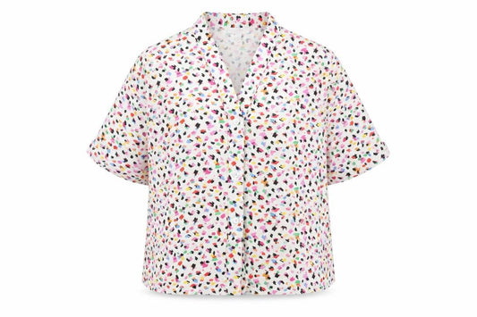 Front view of Warehouse Women's Multicoloured Abstract Blouse L