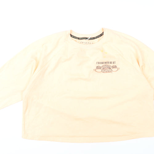 FRIENDS Beige Graphic Pullover Sweatshirt M