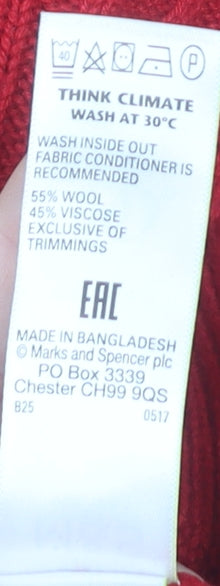 Marks and Spencer Women's Red Pullover Jumper