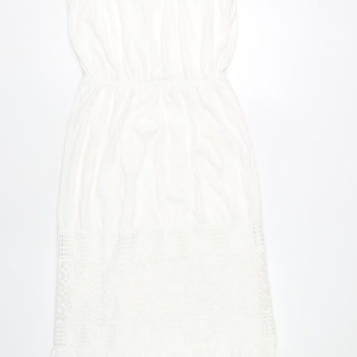 Oasis Women's White Long Slip Dress S Bohemian