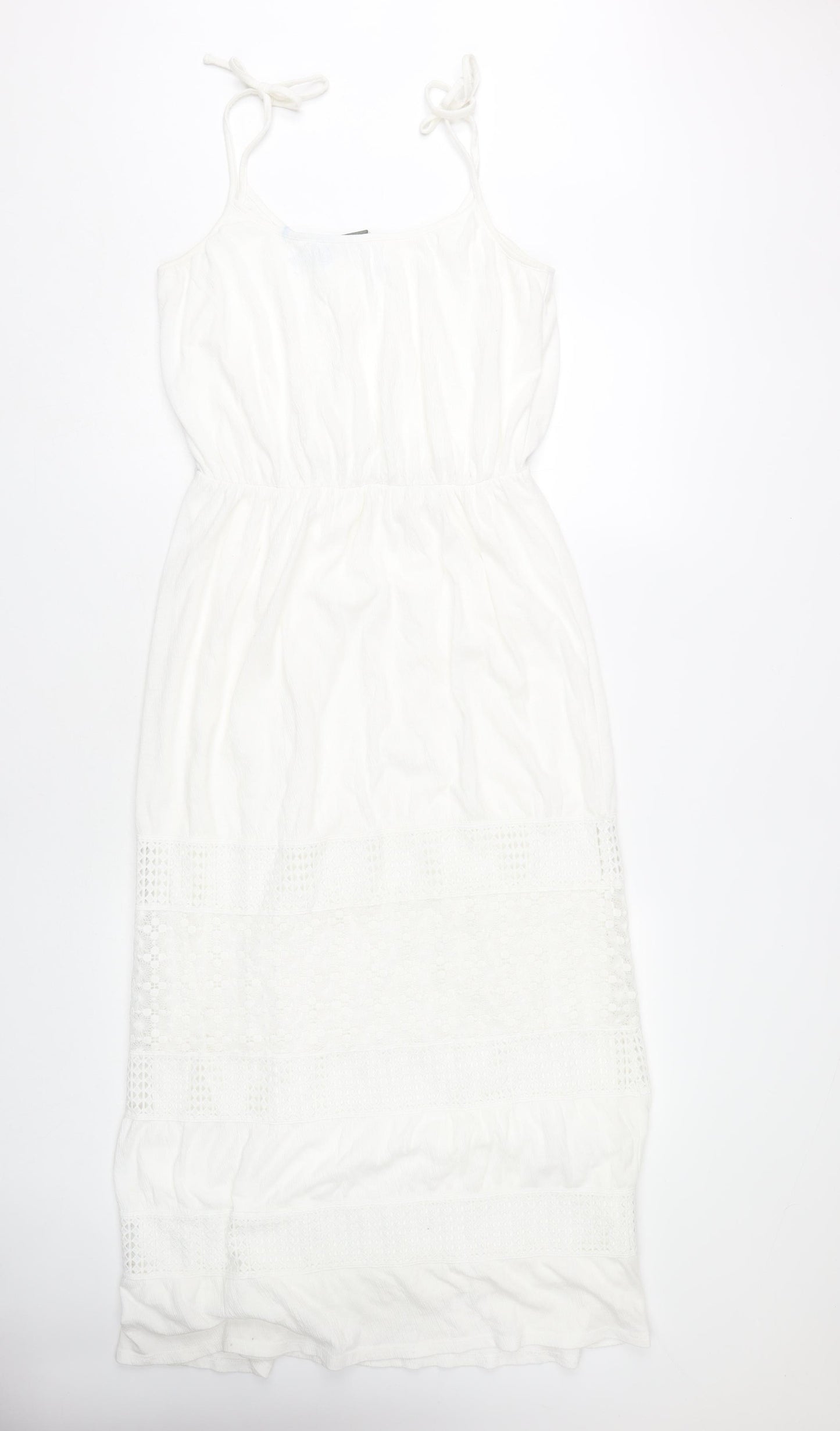 Oasis Women's White Long Slip Dress S Bohemian