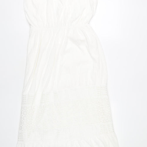 Oasis Women's White Long Slip Dress S Bohemian