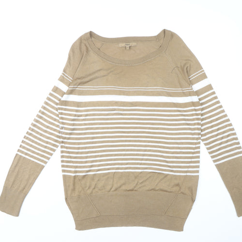Next Women's Beige Striped Pullover Jumper Size 10