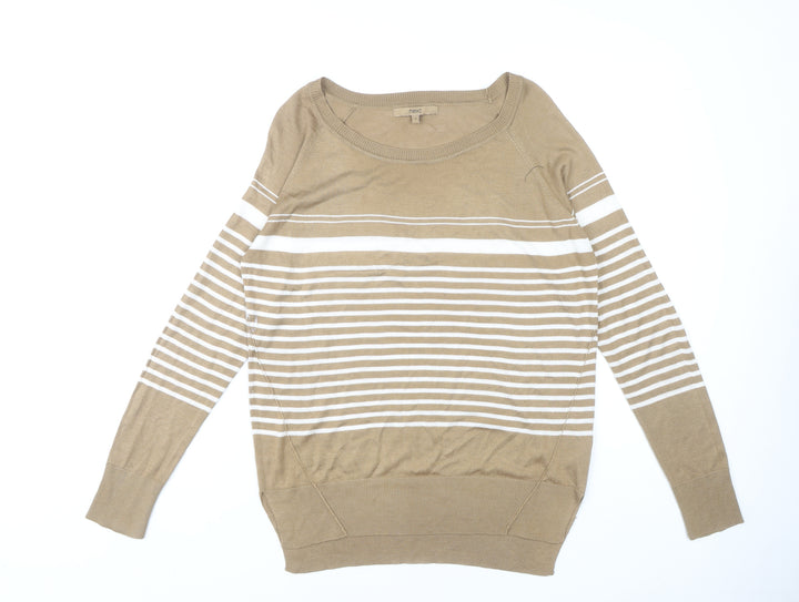 Next Women's Beige Striped Pullover Jumper Size 10