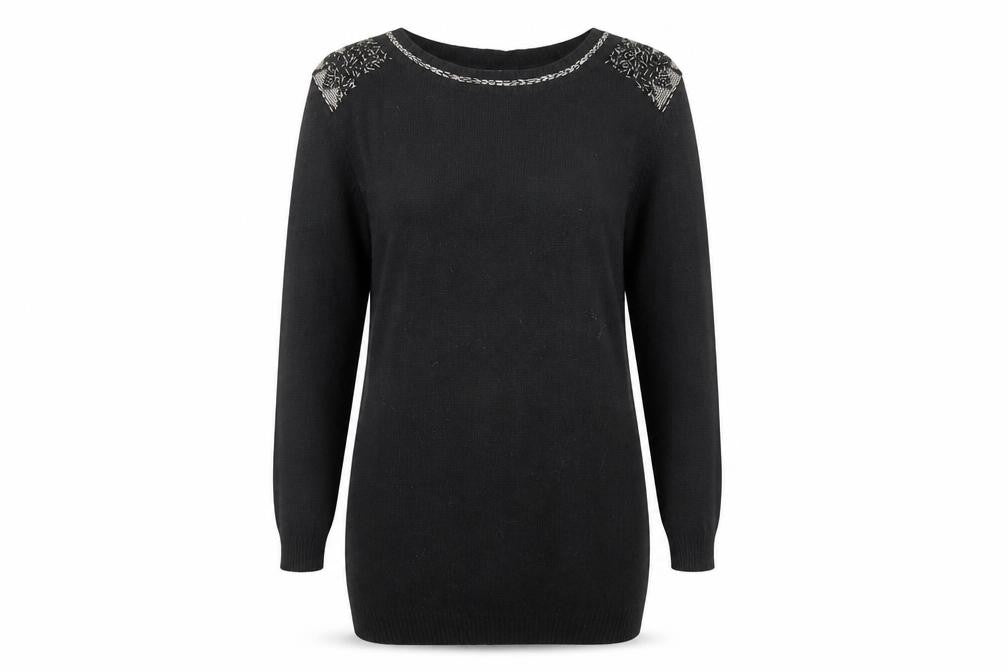 Front view of Marks & Spencer Women's Black jumper, size 14