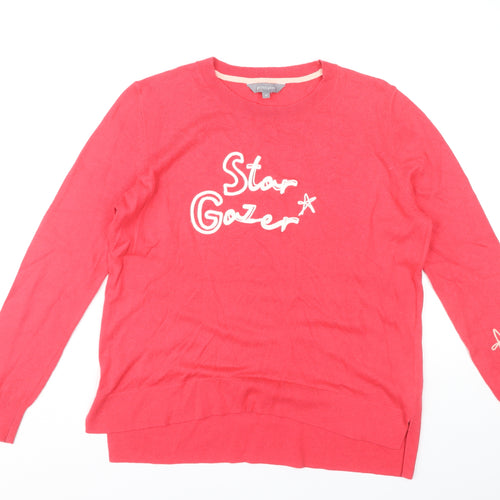 Debenhams Women’s Red Embroidered Pullover Jumper Size 12