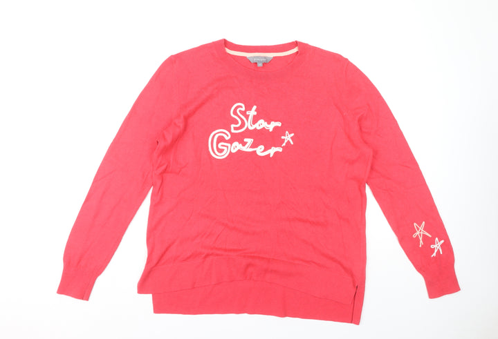 Debenhams Women’s Red Embroidered Pullover Jumper Size 12
