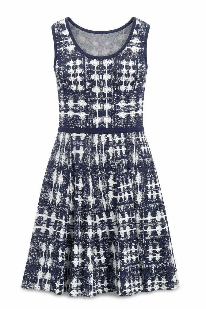 Grace Dresses Women's White M Geometric Sleeveless Dress