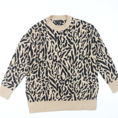 New Look Women's Beige Animal Print Pullover Jumper S