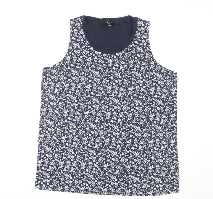Next Women's Blue Floral Tank Top, Size 8, Casual Chic