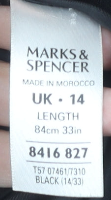 Marks and Spencer Women's Black Midi A-Line Skirt UK 14