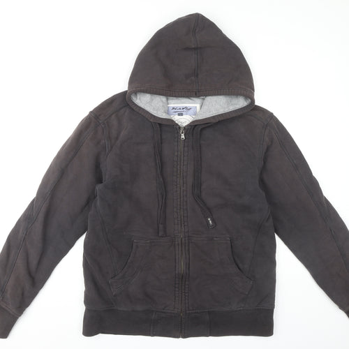 White Stuff Men's Black Hoodie M - Full Zip, Cotton