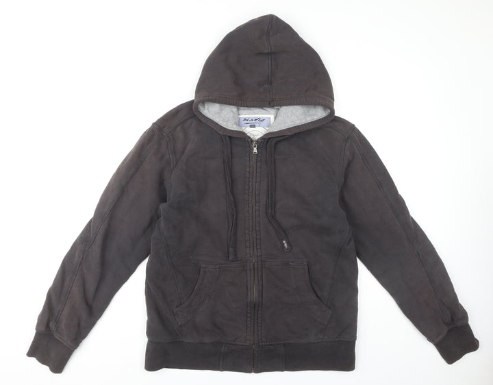 White Stuff Men's Black Hoodie M - Full Zip, Cotton
