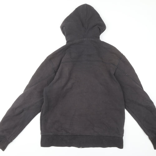 White Stuff Men's Black Hoodie M - Full Zip, Cotton