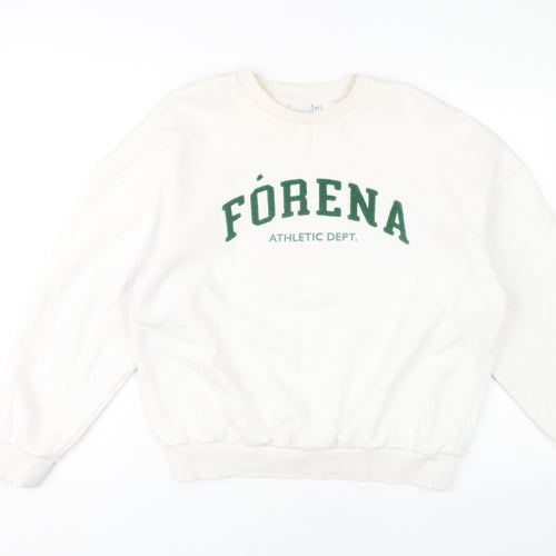 Fórena Women's White Logo Sweatshirt XS