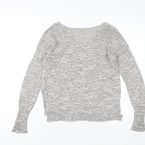 Hollister Women's Grey XS Pullover V-Neck Jumper