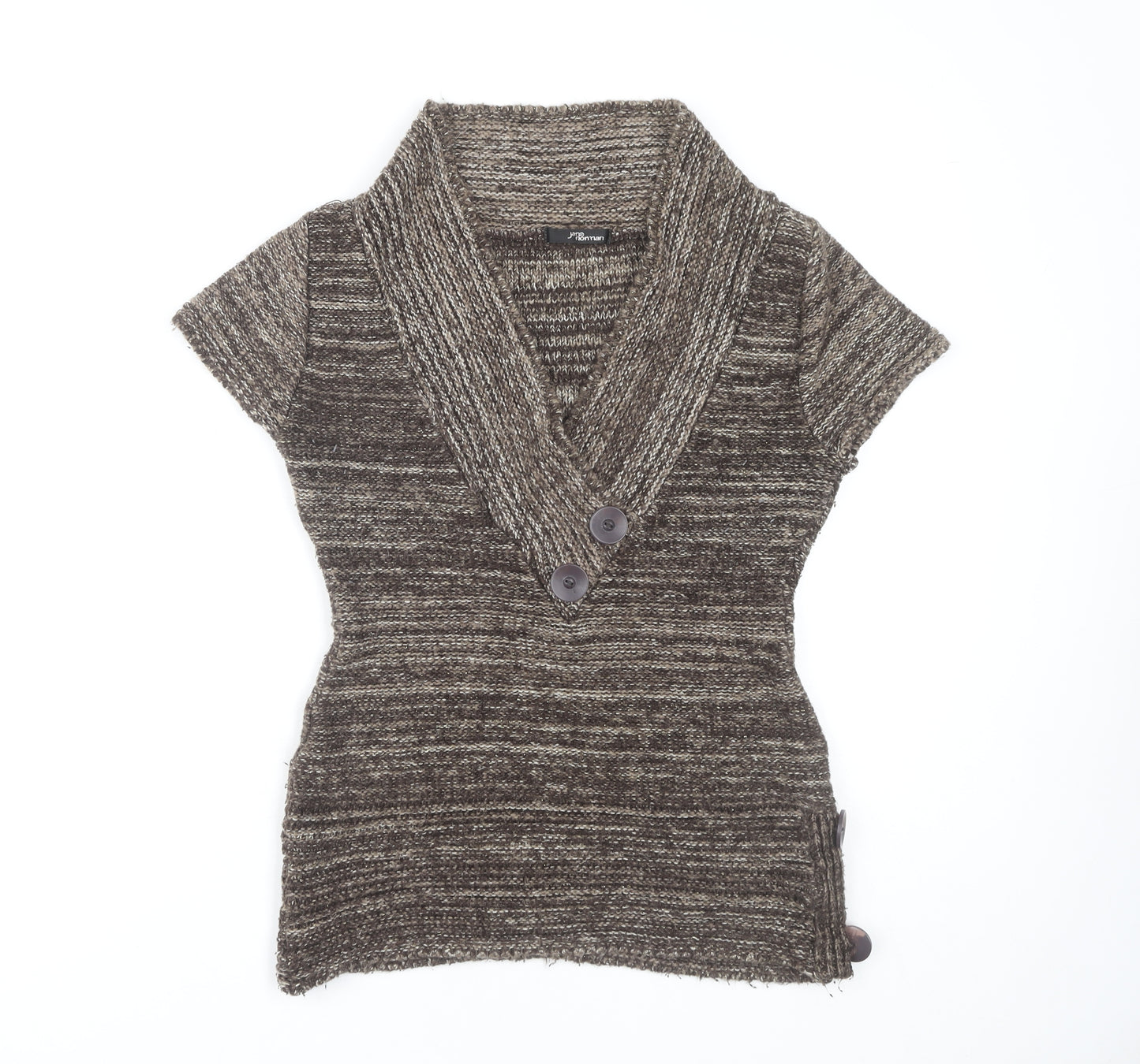 Jane Norman Women's Brown Pullover V-Neck Jumper Size 14