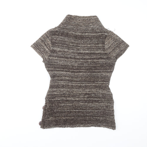 Jane Norman Women's Brown Pullover V-Neck Jumper Size 14