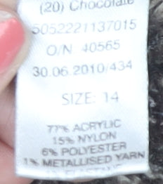 Jane Norman Women's Brown Pullover V-Neck Jumper Size 14