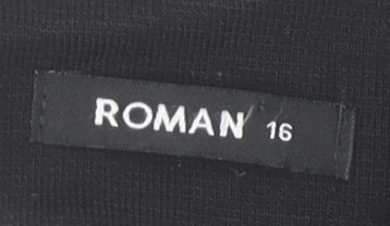 Roman Women's Black Sleek Dress Size 16