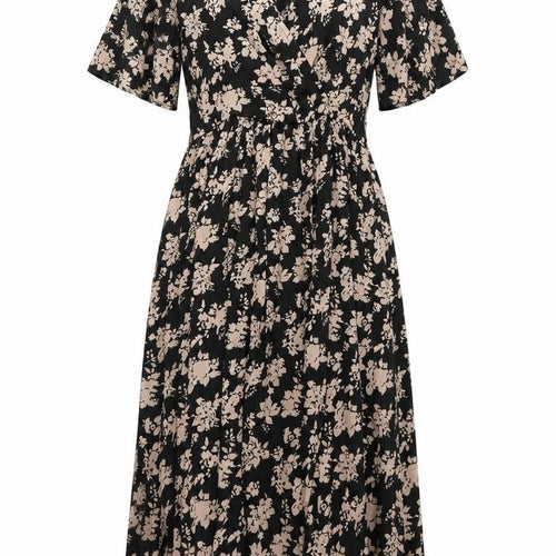 Blue Vanilla Women's Black Floral A-Line Dress Size 12